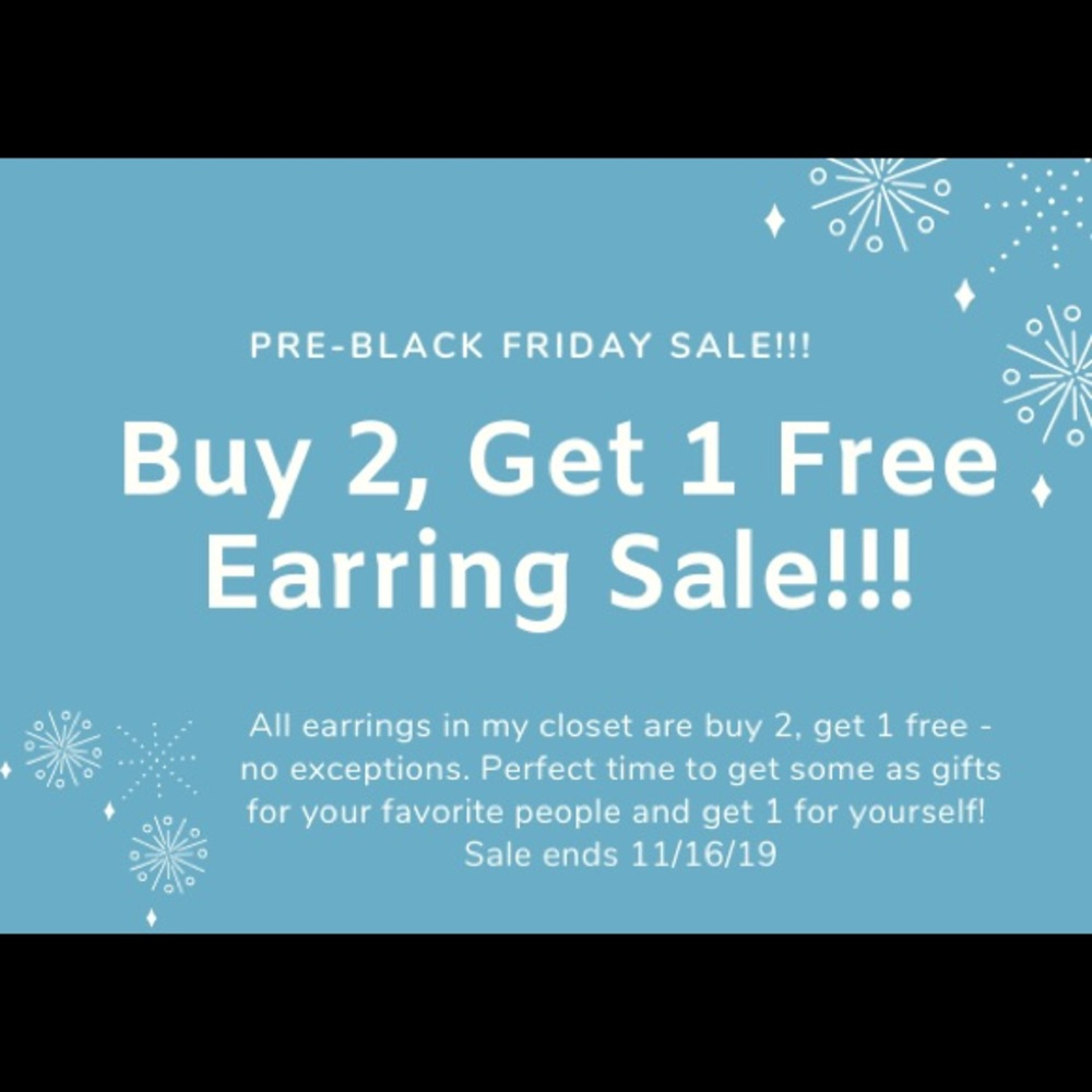 LAST PAIR!!! 🆕 Black Glitter Star Stud Earrings - Picture 4 of 4
